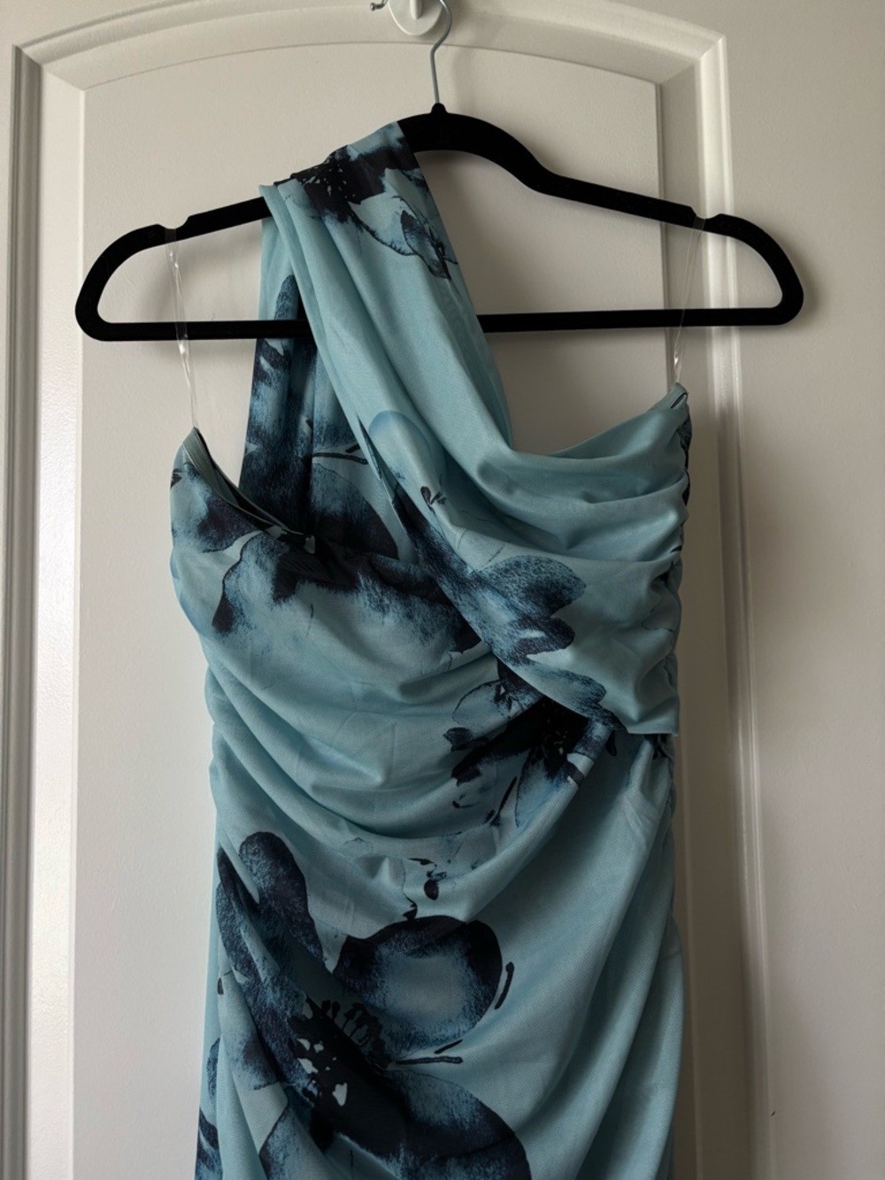 Peppermayo Songbird Blue Floral One-Shoulder Maxi Dress - Picture 3 of 5